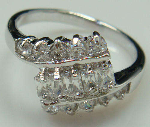 Wedding engagement 14k WGF ring 2.89ct white diamonique Size8
